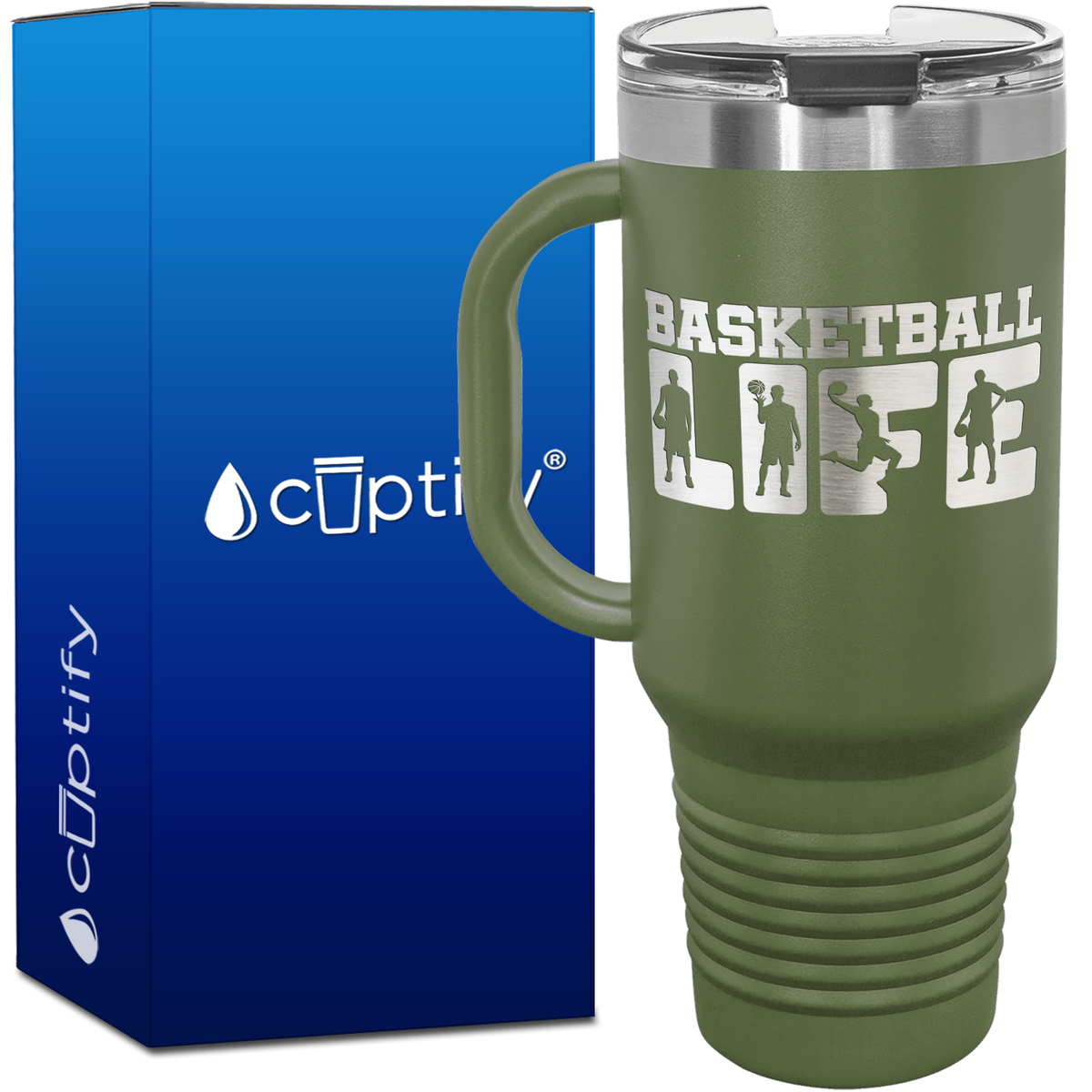 Basketball Life 40oz Basketball Travel Mug