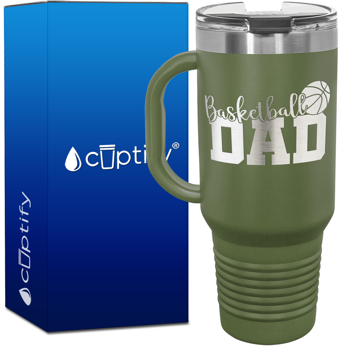 Basketball Dad 40oz Basketball Travel Mug