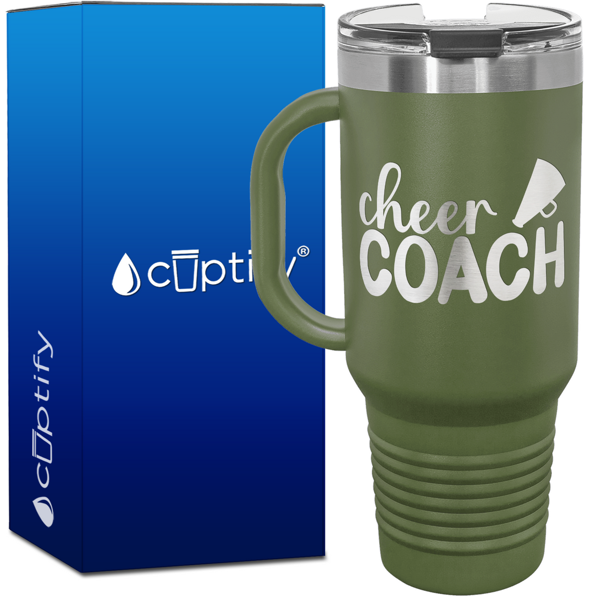 Cheer Coach with Megaphone 40oz Cheer Travel Mug