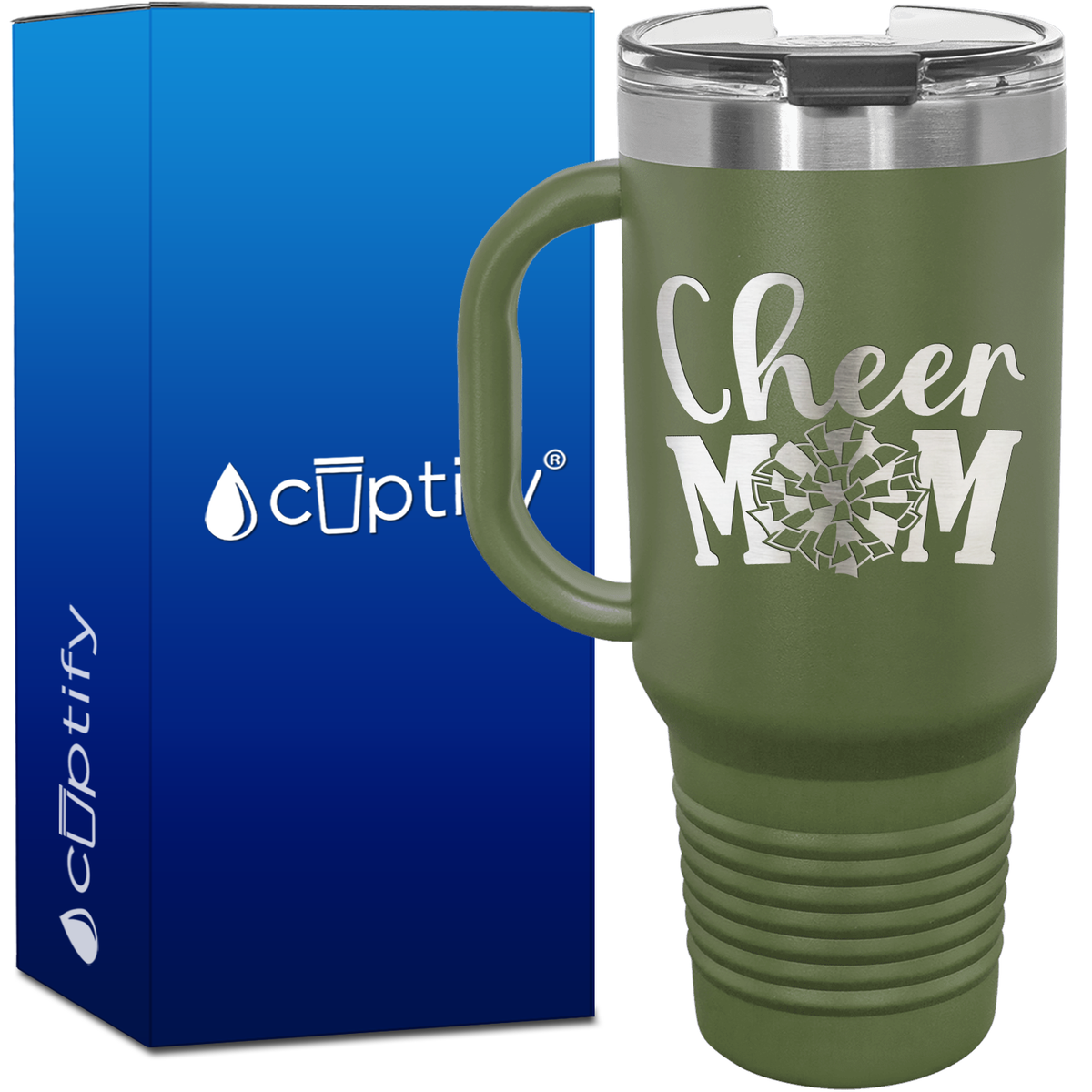 Cheer Mom Pom Pom 40oz Cheer Travel Mug