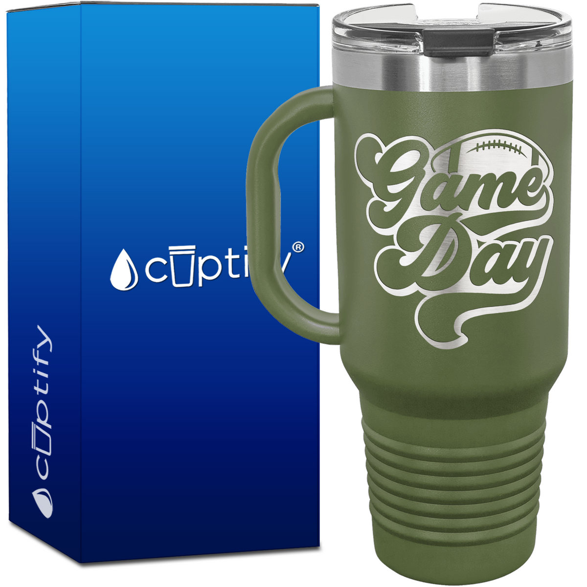 Game Day Football 40oz Football Travel Mug
