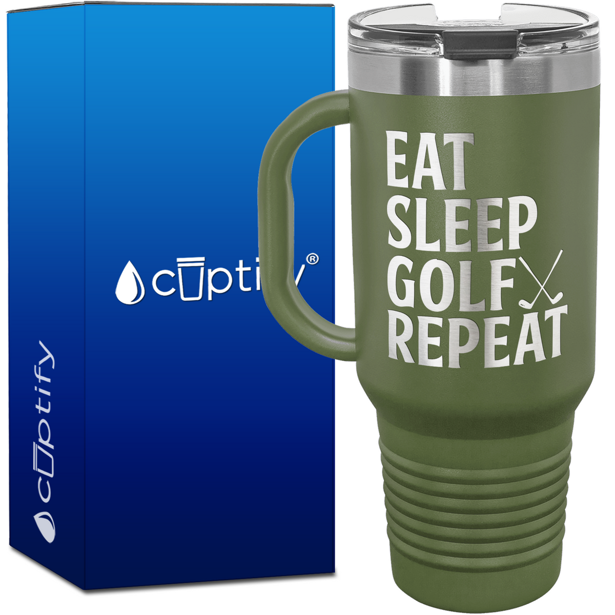 Eat Sleep Golf Repeat Golf Clubs 40oz Golf Travel Mug