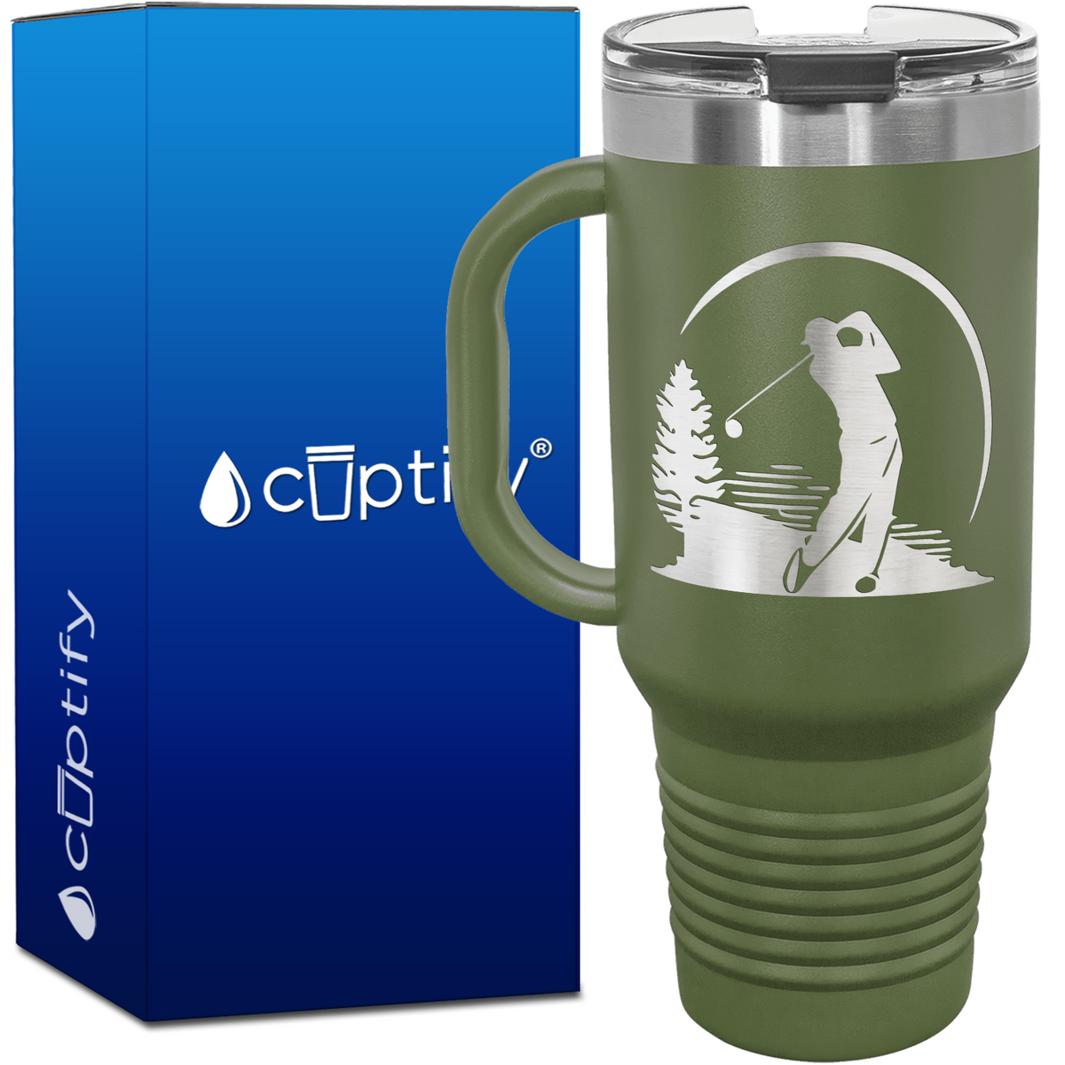 Golfer Silhouette 40oz Golf Travel Mug