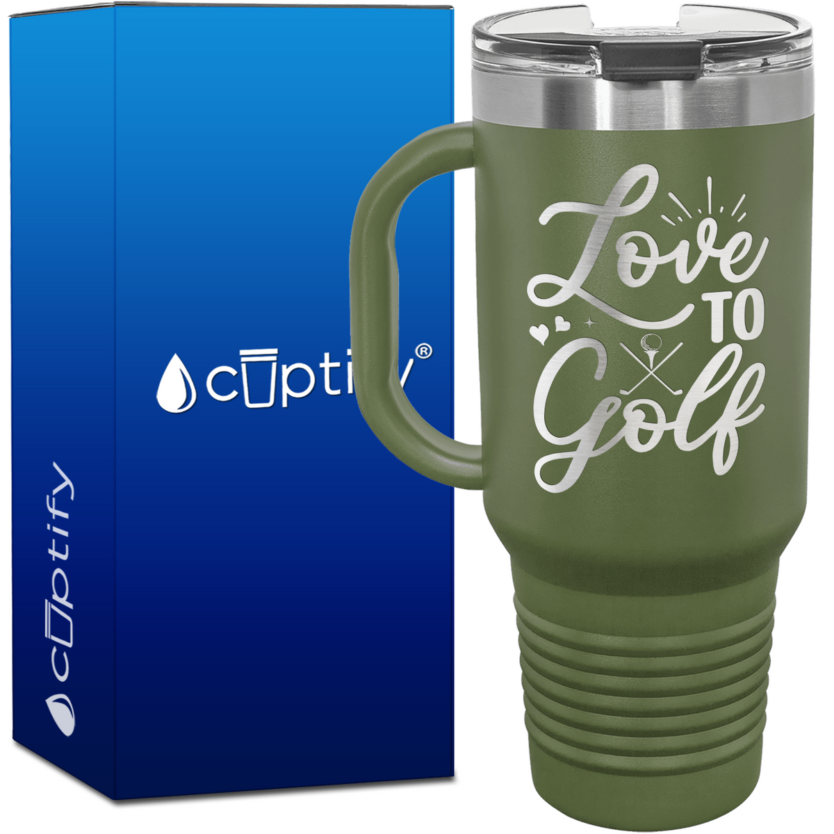 Love to Golf Heart 40oz Golf Travel Mug