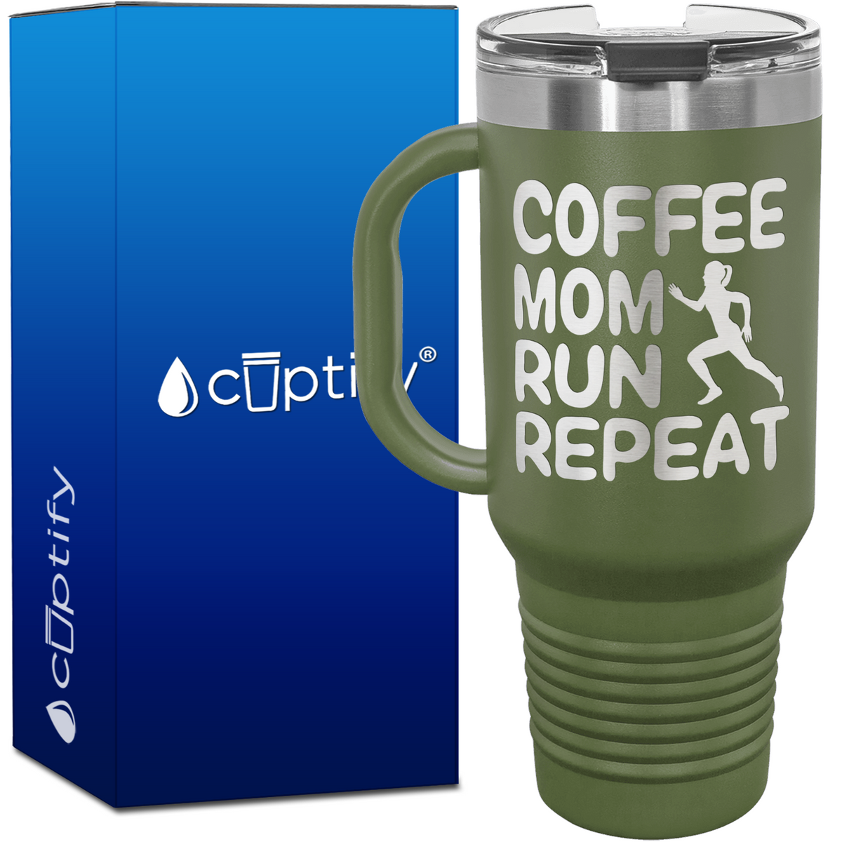 Coffee Mom Run Repeat 40oz Running Travel Mug