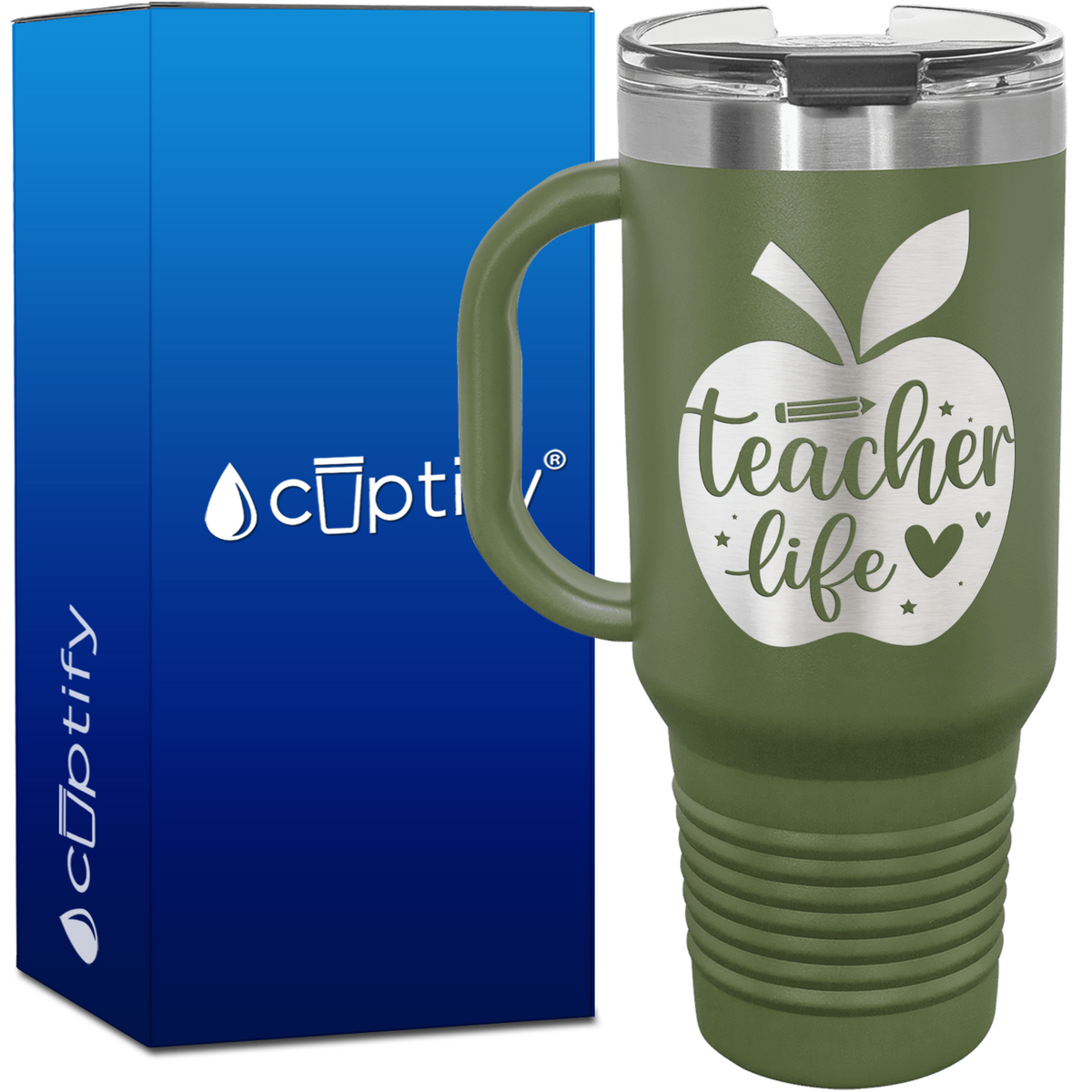 Teacher Life Apple 40oz Teacher Travel Mug