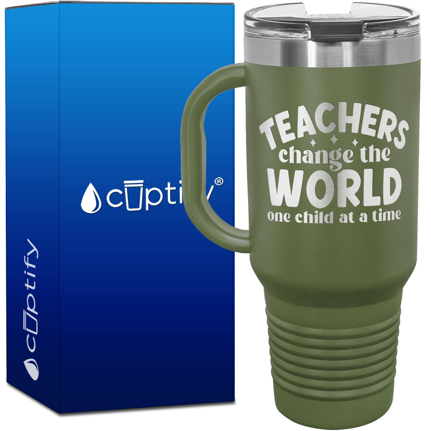 Teachers Change the World One Child at a Time 40oz Teacher Travel Mug