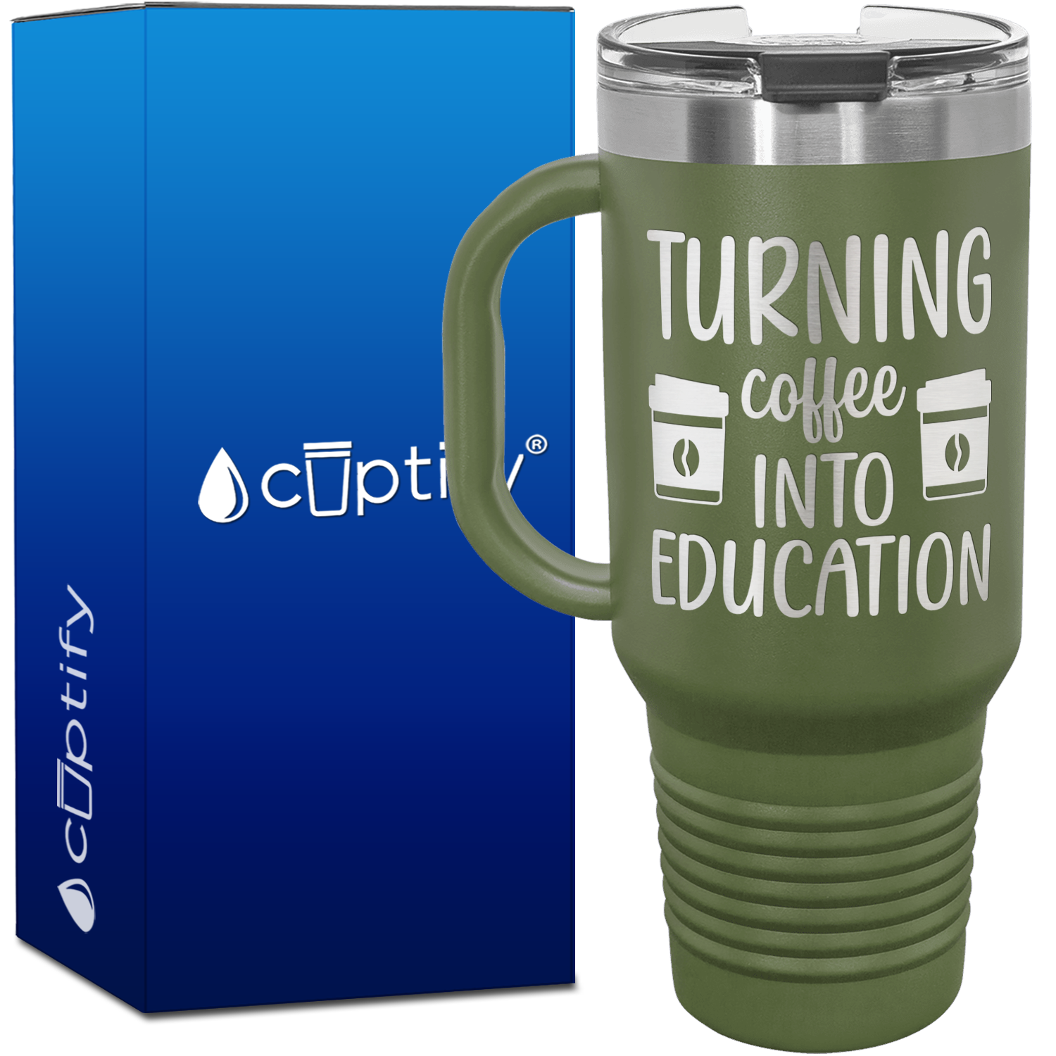 Turning Coffee into Education 40oz Teacher Travel Mug