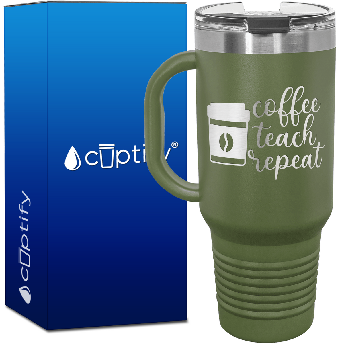 Coffee Teach Repeat 40oz Teacher Travel Mug