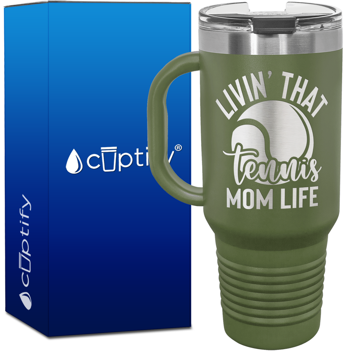 Livin' that Tennis Mom Life 40oz Tennis Travel Mug