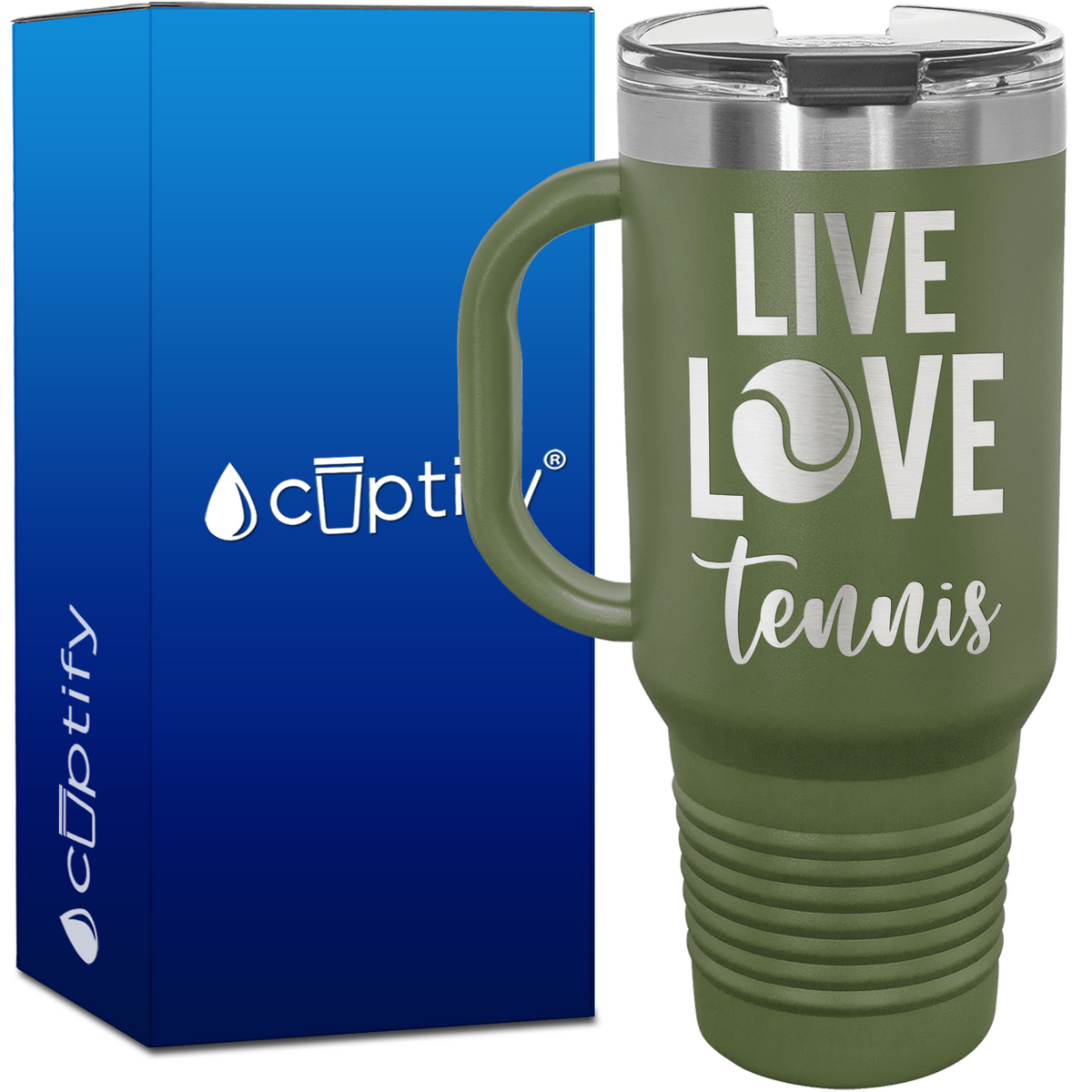Live Love Tennis 40oz Tennis Travel Mug