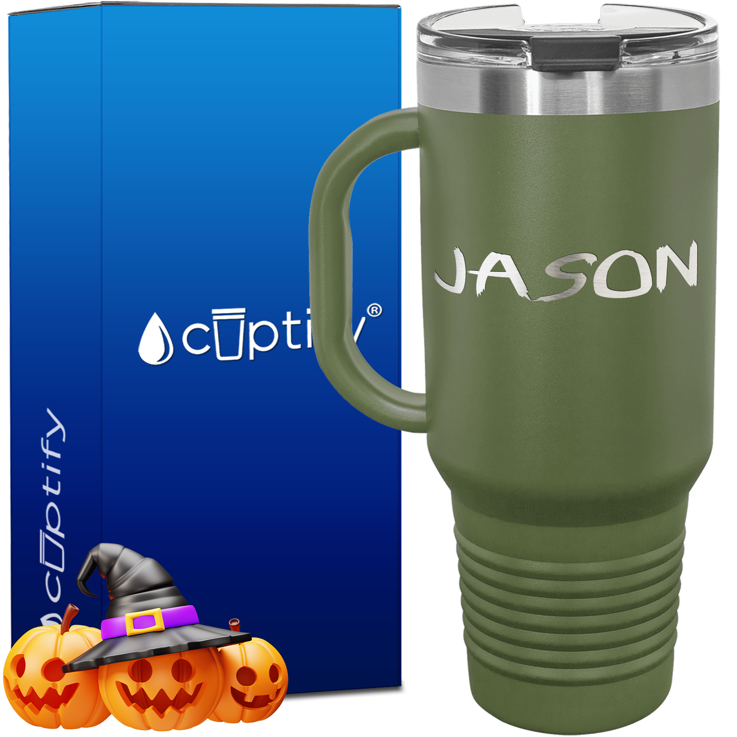 Personalized Scary Font Style 40oz Halloween Travel Mug