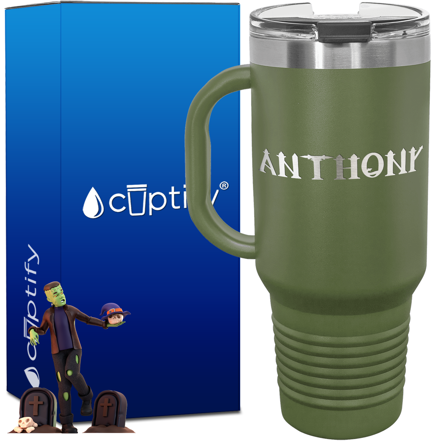 Personalized Creepy Font Style 40oz Halloween Travel Mug