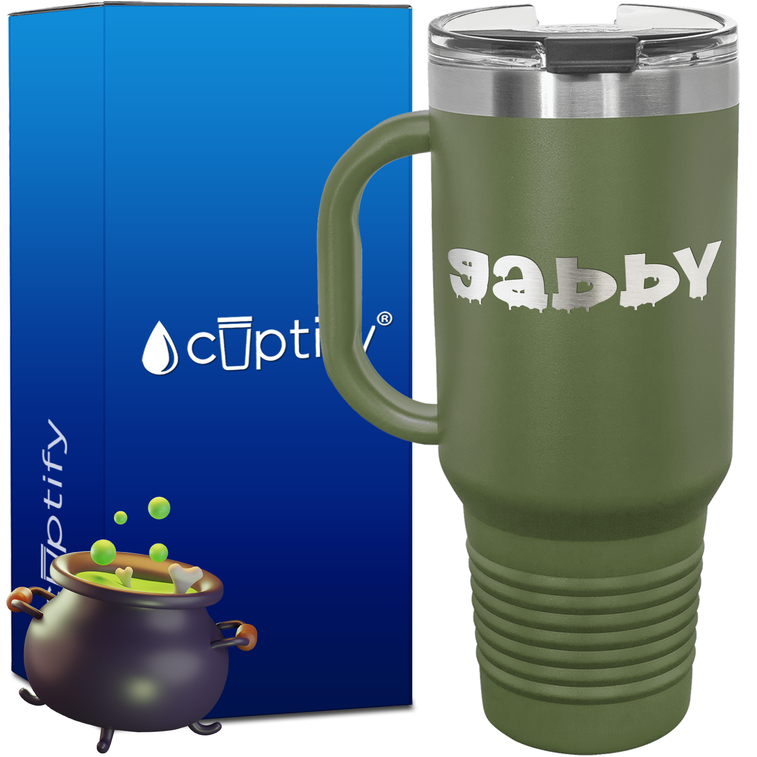 Personalized Haunted Font Style 40oz Halloween Travel Mug