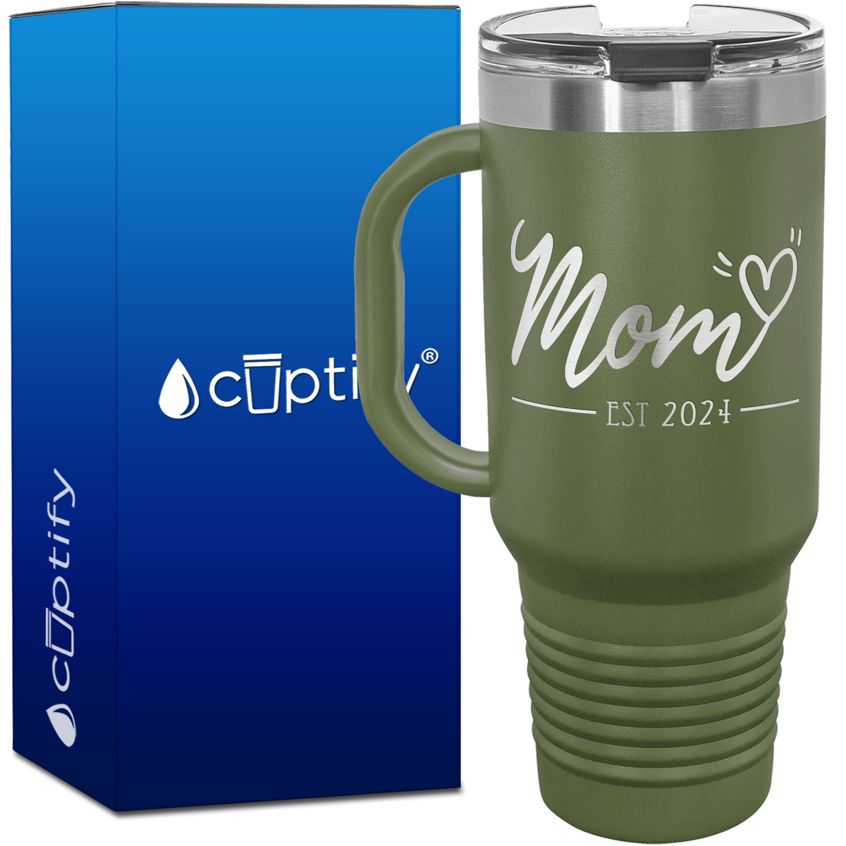 Mom Heart Established 40oz Mom Travel Mug
