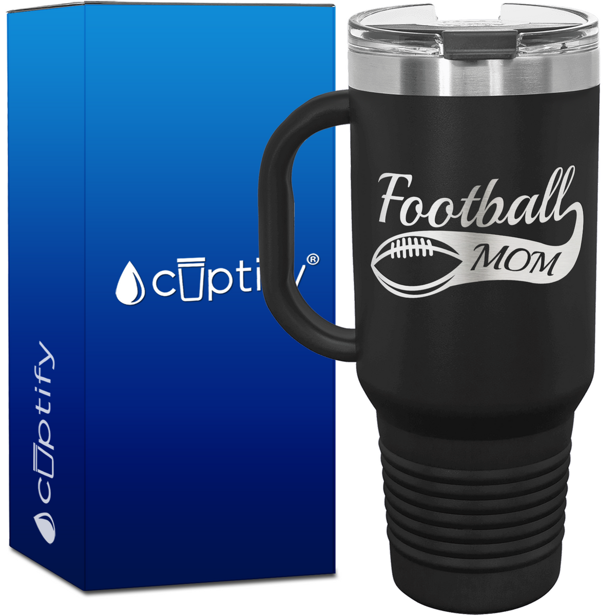 Football Mom 40oz Mom Travel Mug