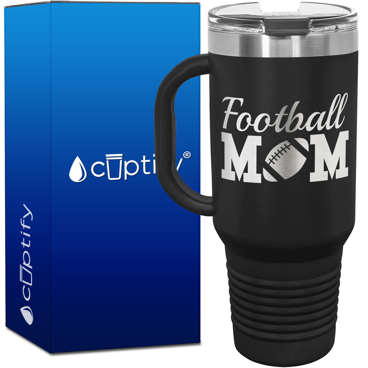 Football Mom 40oz Mom Travel Mug