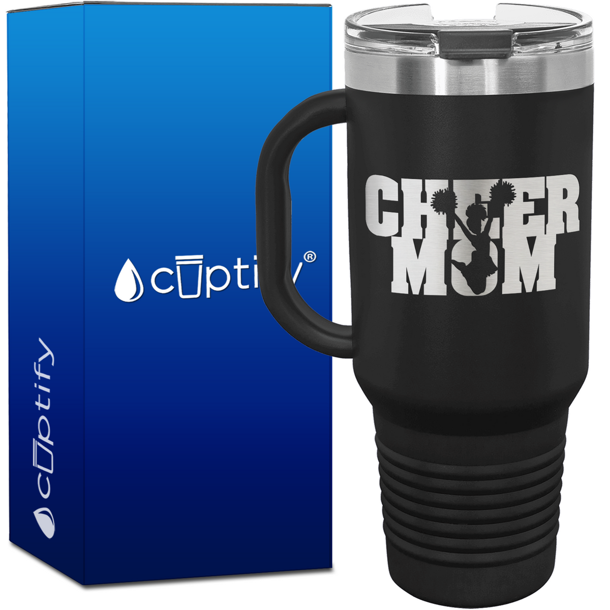 Cheer Mom with Cheerleader 40oz Mom Travel Mug