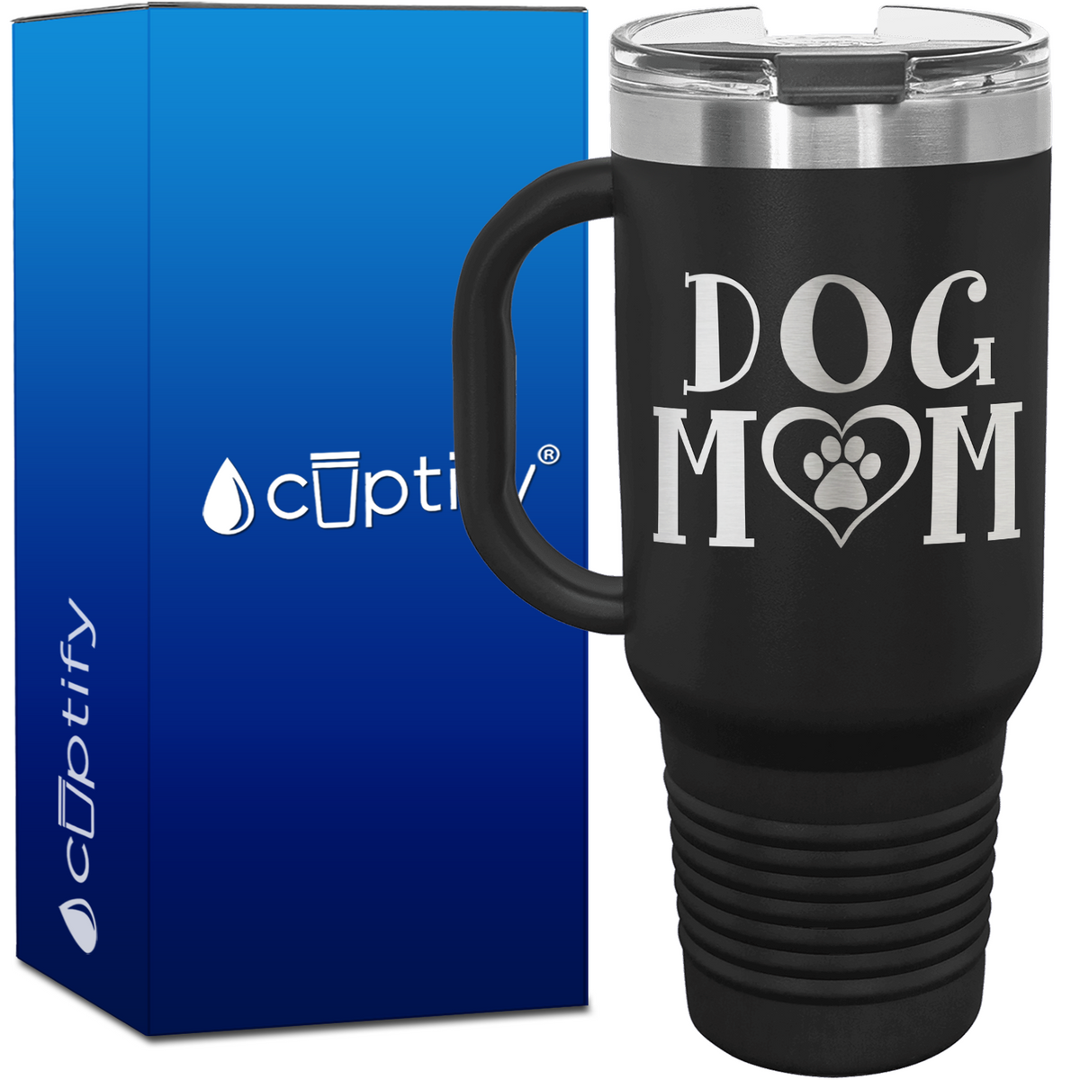 Dog Mom Heart 40oz Mom Travel Mug