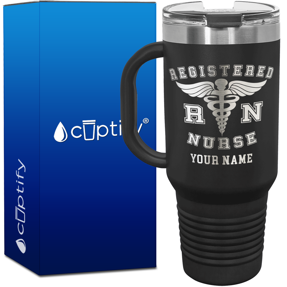 Personalized RN Registered Nurse 40oz Medical Travel Mug