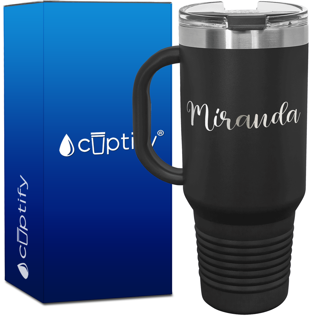 Personalized Miranda Font Style 40oz Personalized Travel Mug