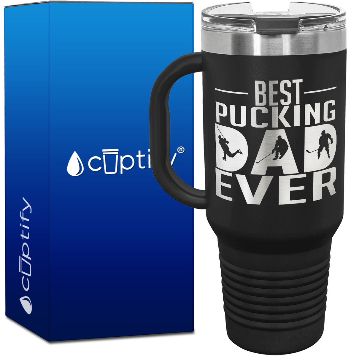 Best Pucking Dad Ever 40oz Hockey Travel Mug
