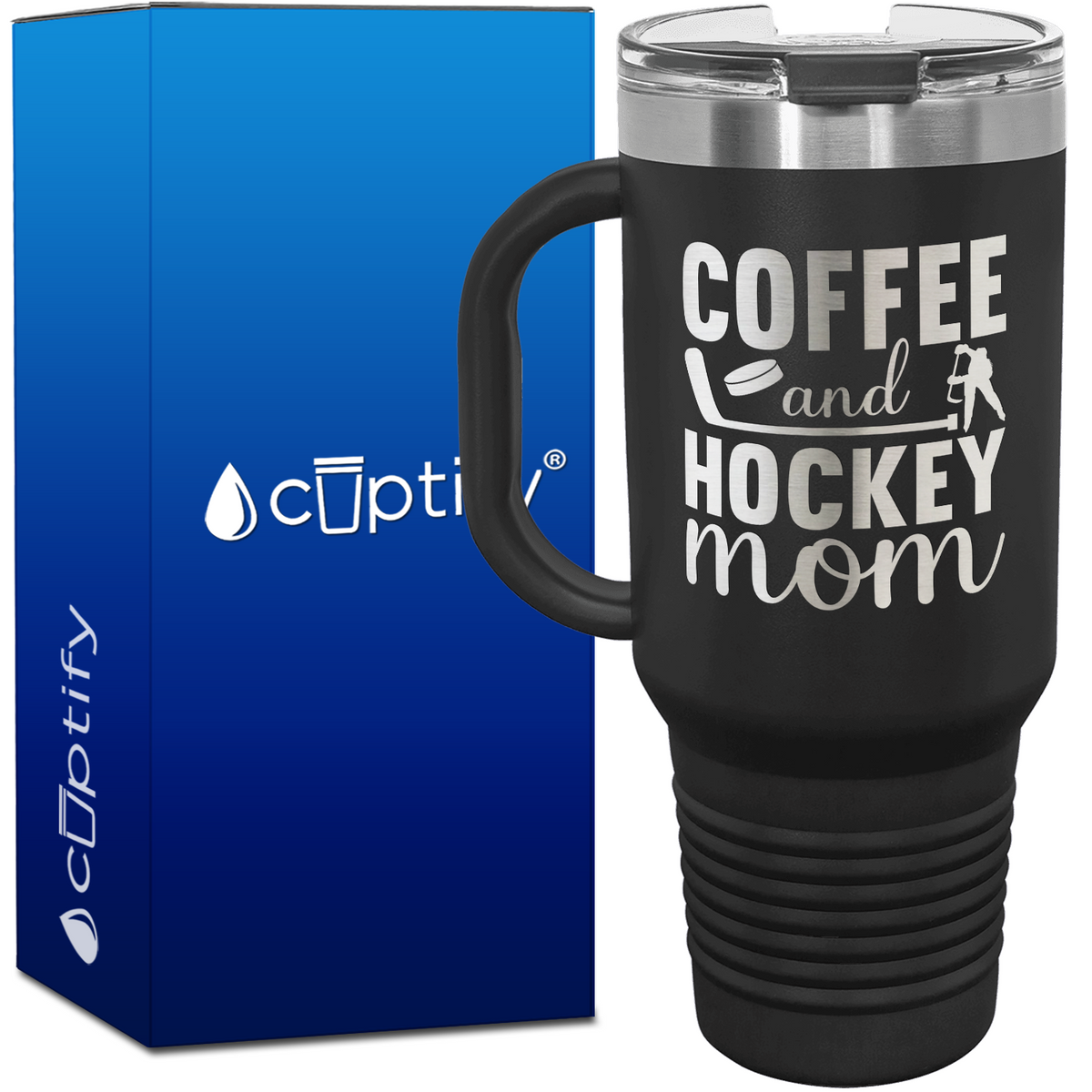Coffee and Hockey Mom 40oz Travel Mug