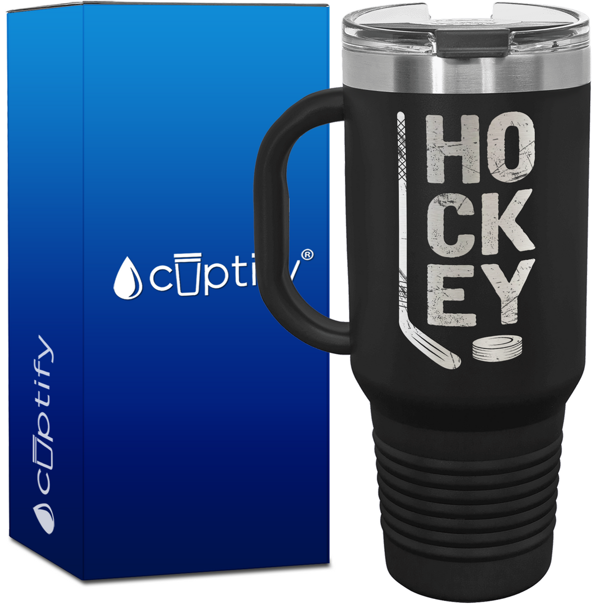 HO CK EY 40oz Hockey Travel Mug
