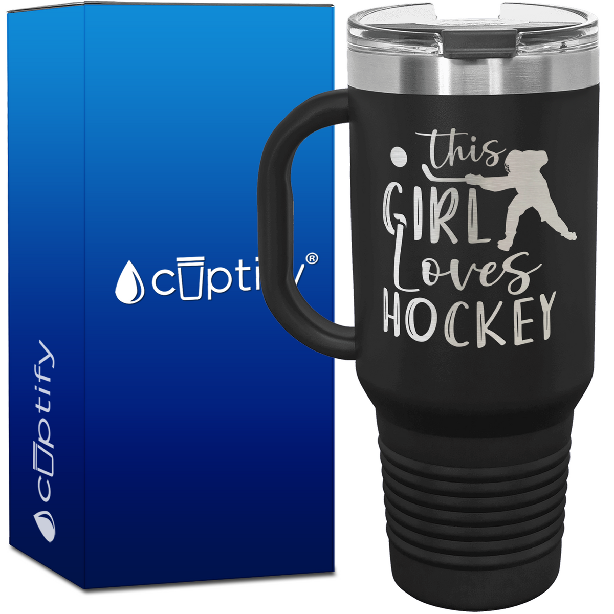 This Girl Loves Hockey 40oz Travel Mug
