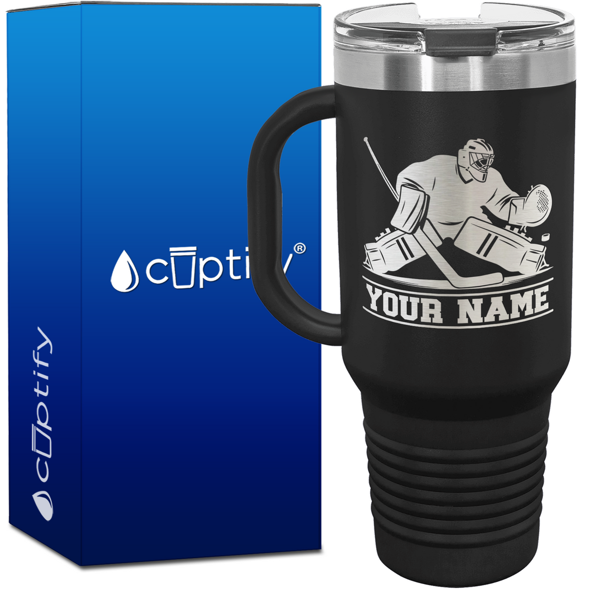 Personalized Hockey Goalie 40oz Travel Mug
