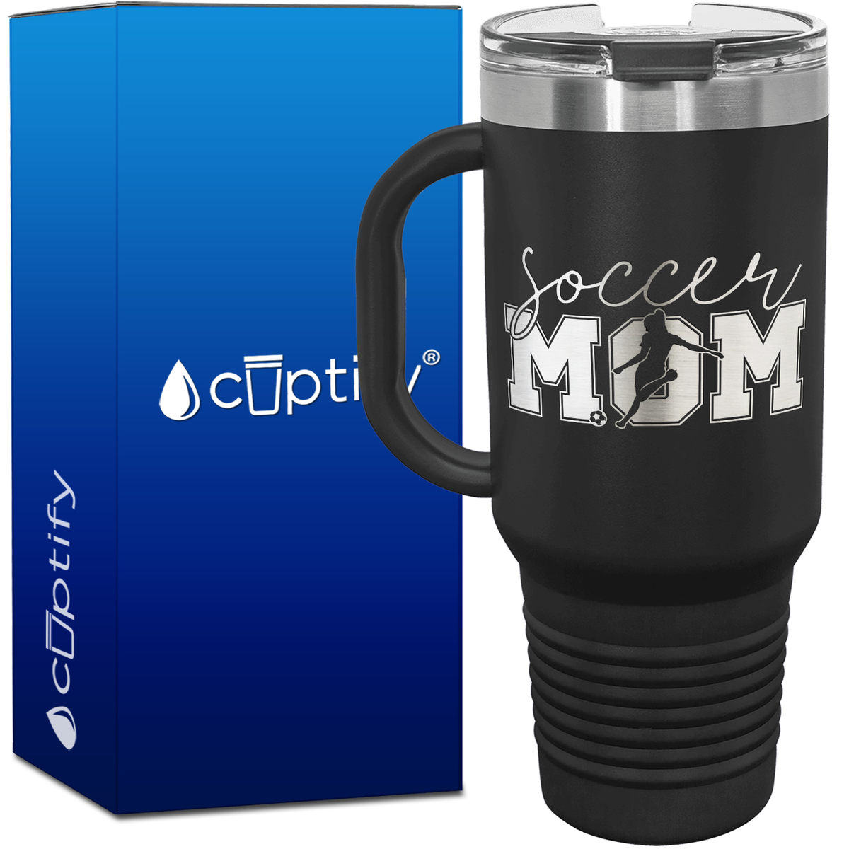 Soccer Mom with Player 40oz Soccer Travel Mug