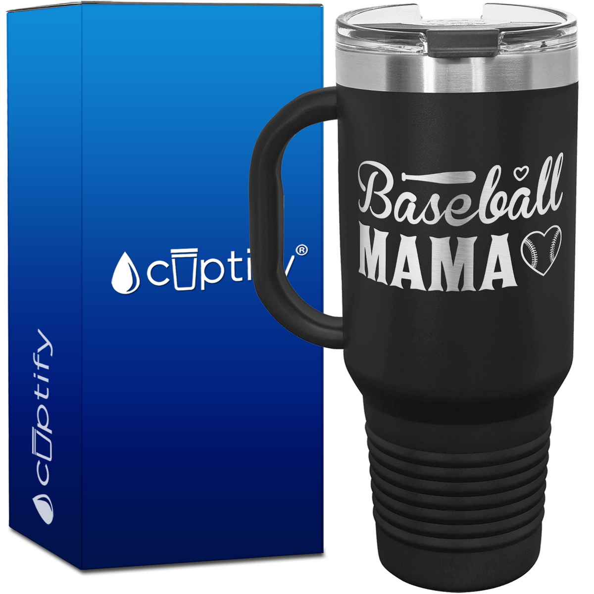 Baseball Mama 40oz Baseball Travel Mug