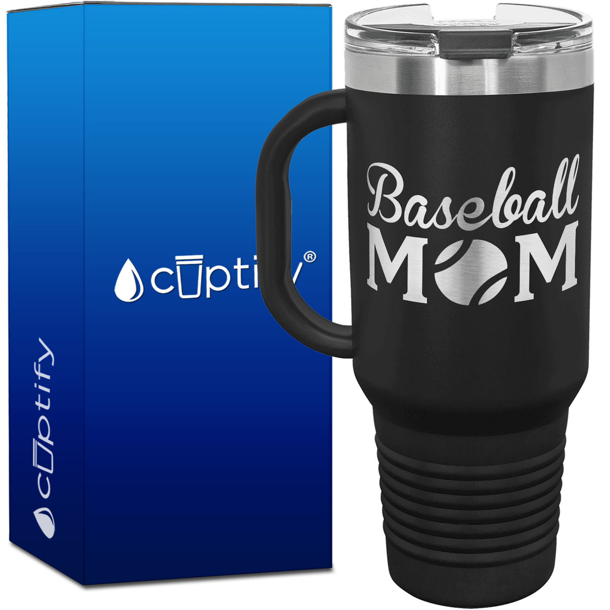 Baseball Mom 40oz Baseball Travel Mug