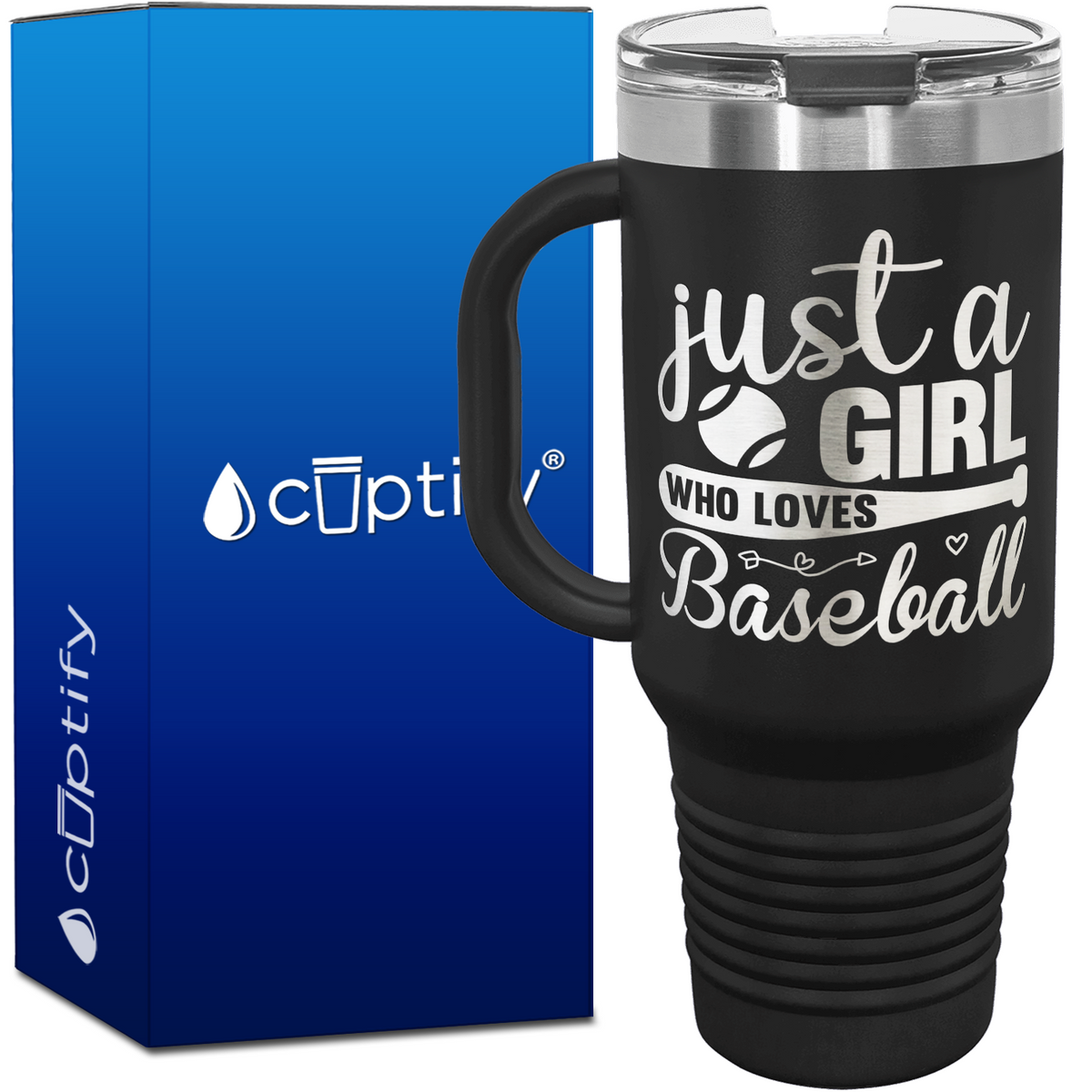Just a Girl Who Loves Baseball 40oz Baseball Travel Mug