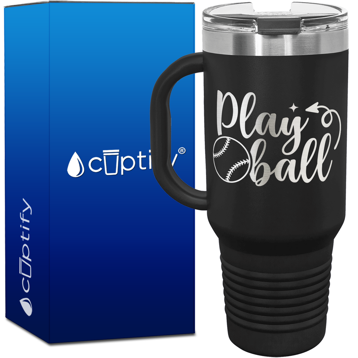 Play Ball 40oz Baseball Travel Mug