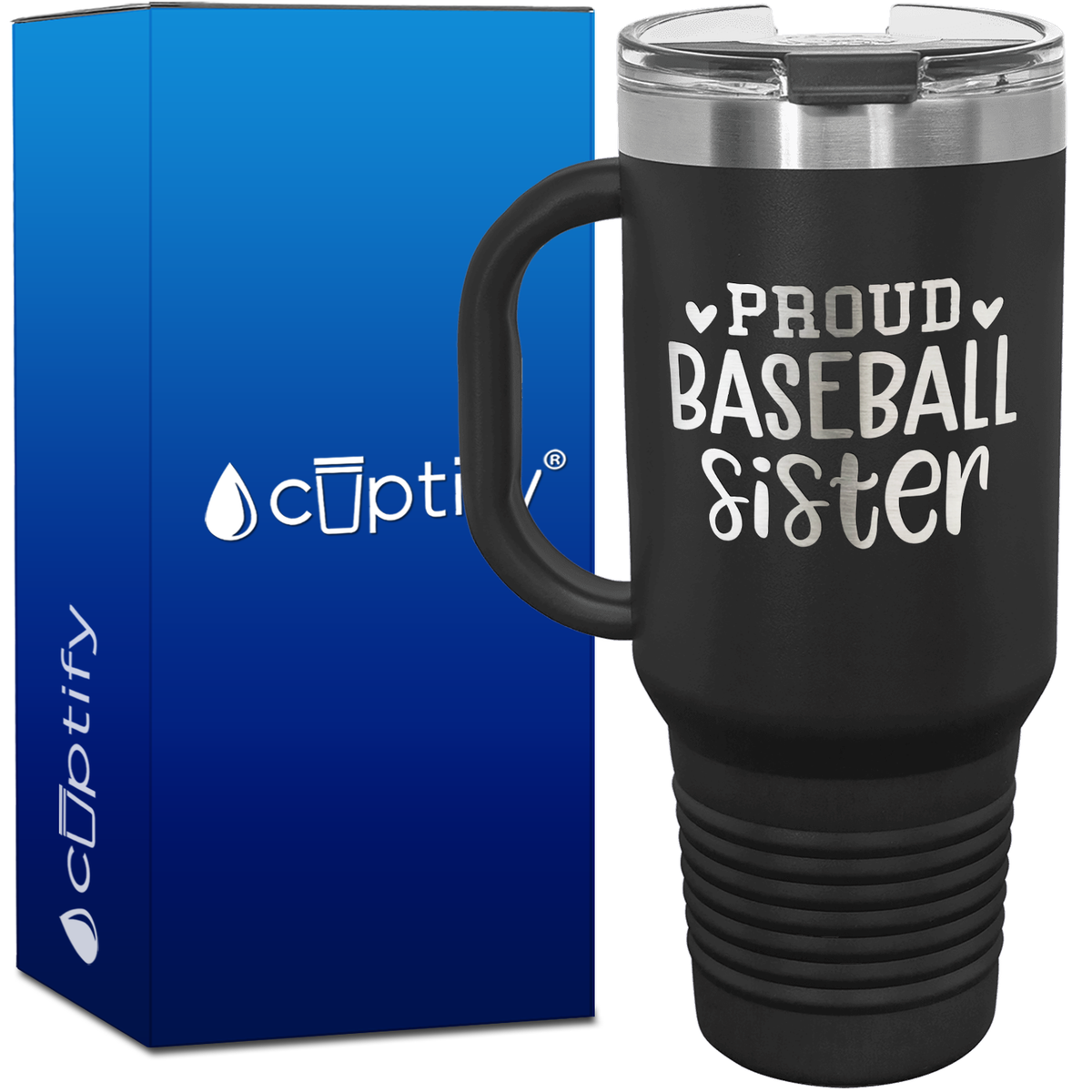 Proud Baseball Sister 40oz Baseball Travel Mug
