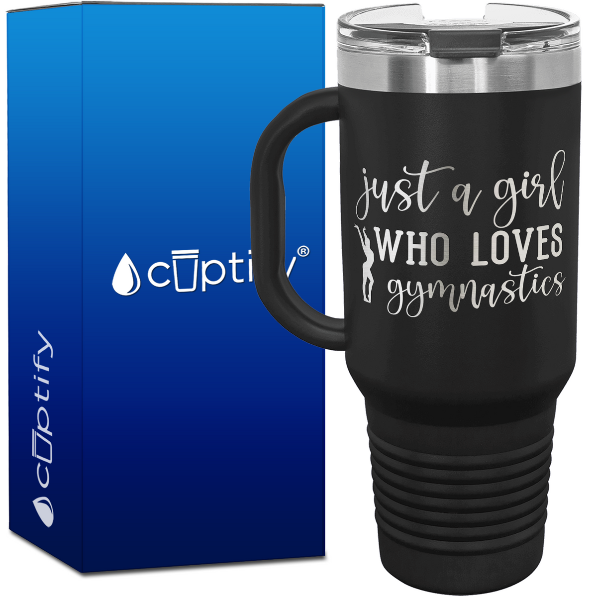 Just a Girl Who Loves Gymnastics Silhouette 40oz Gymnastics Travel Mug