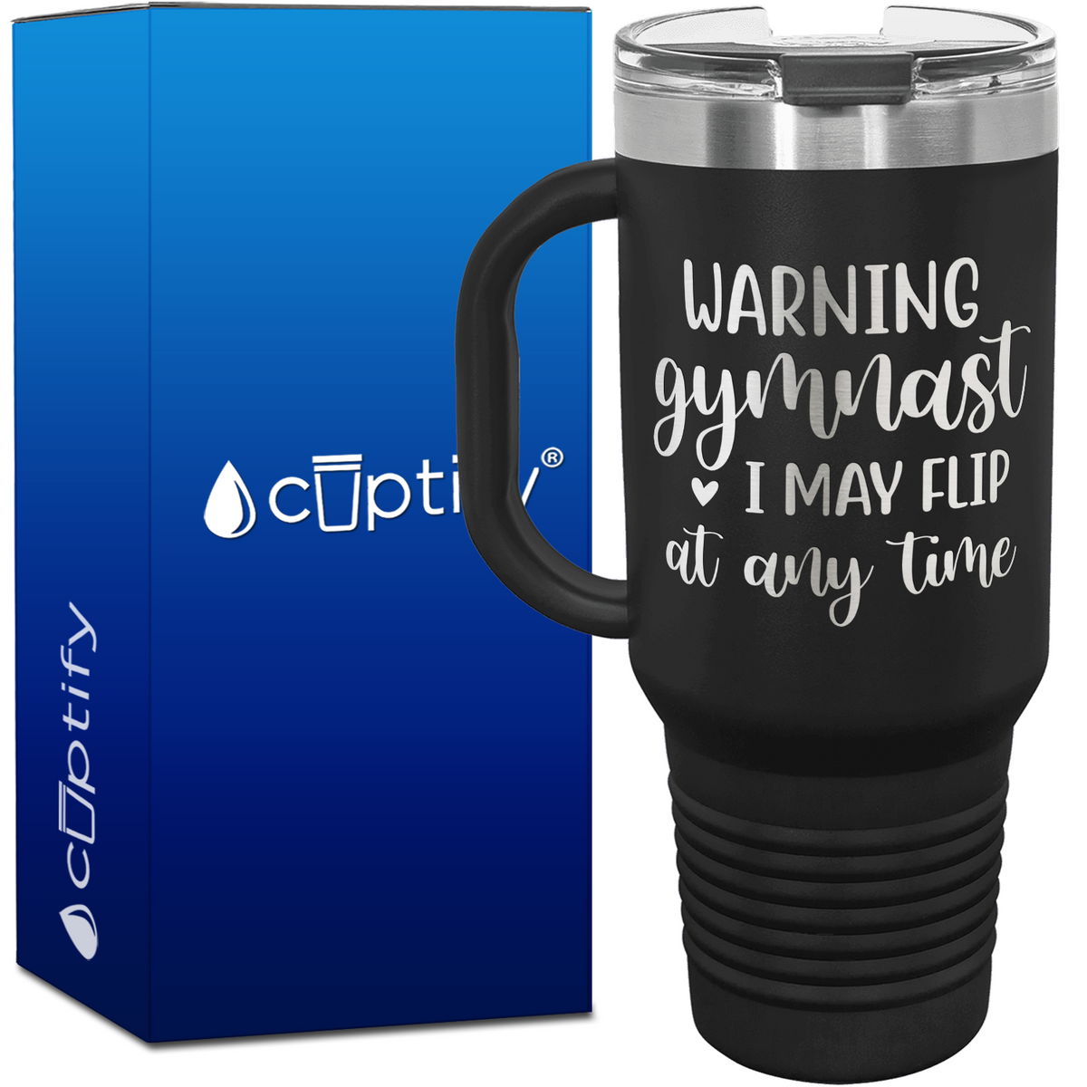 Warning Gymnast I May Flip at Any Time 40oz Gymnastics Travel Mug