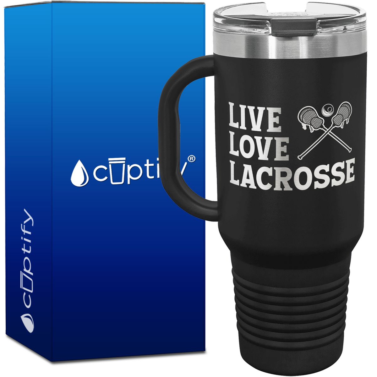 Live Love Lacrosse 40oz Lacrosse Travel Mug