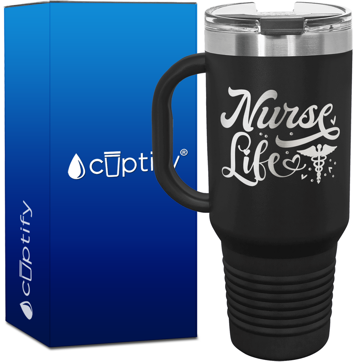 Nurse Life Caduceus 40oz Nurse Travel Mug