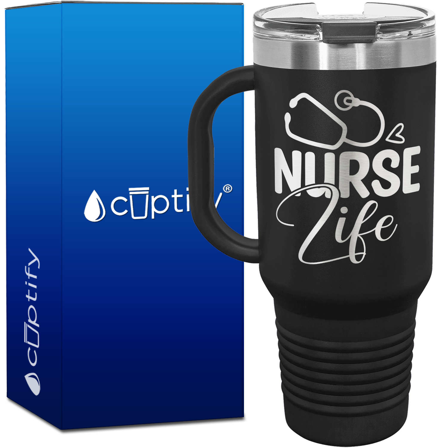 Nurse Life Stethoscope 40oz Nurse Travel Mug