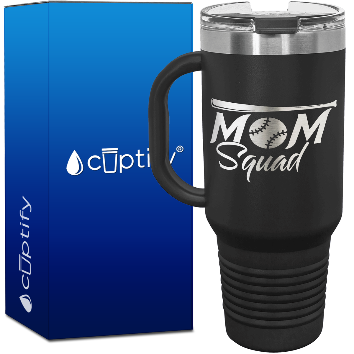 Mom Squad Softball 40oz Softball Travel Mug