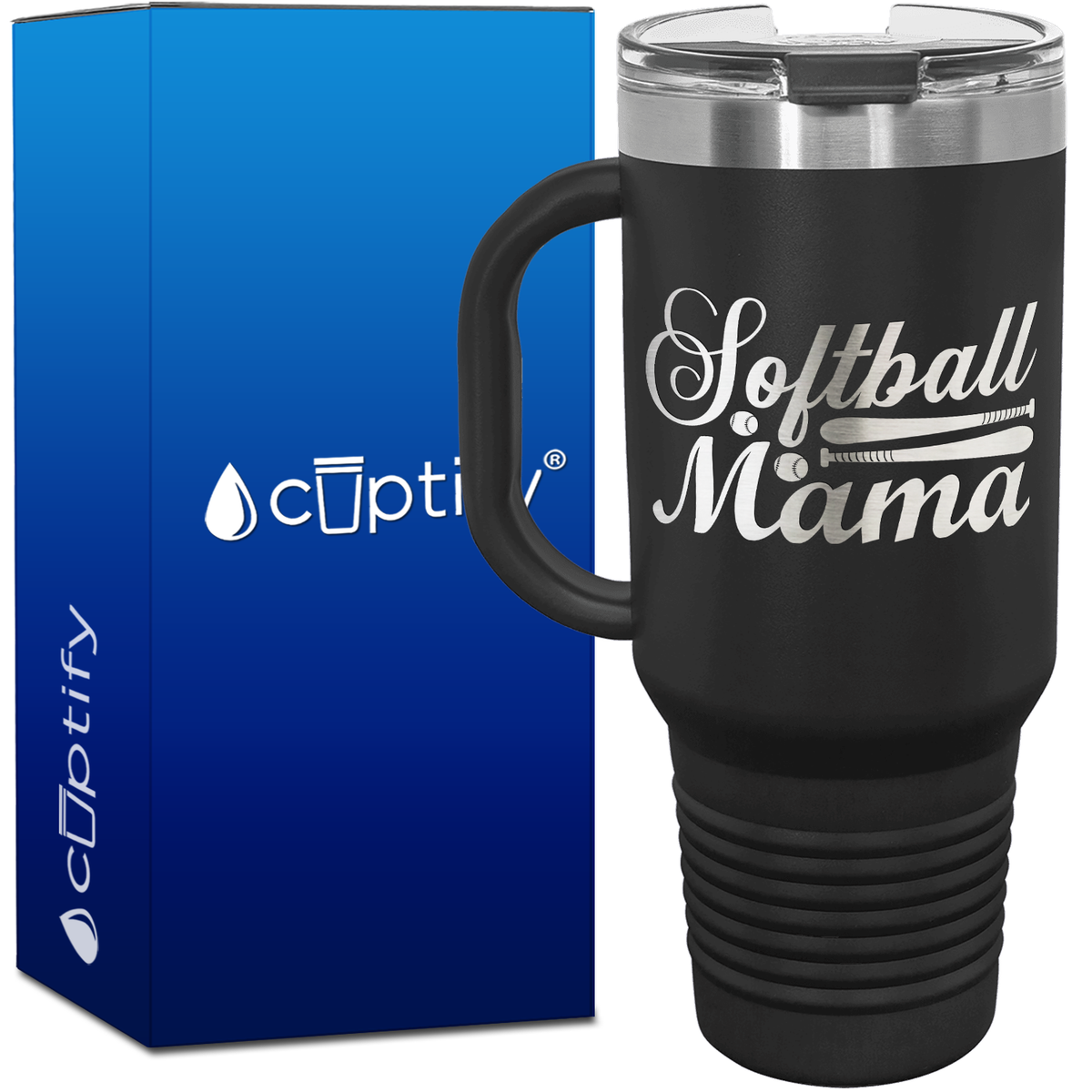 Softball Mama with Bats 40oz Softball Travel Mug