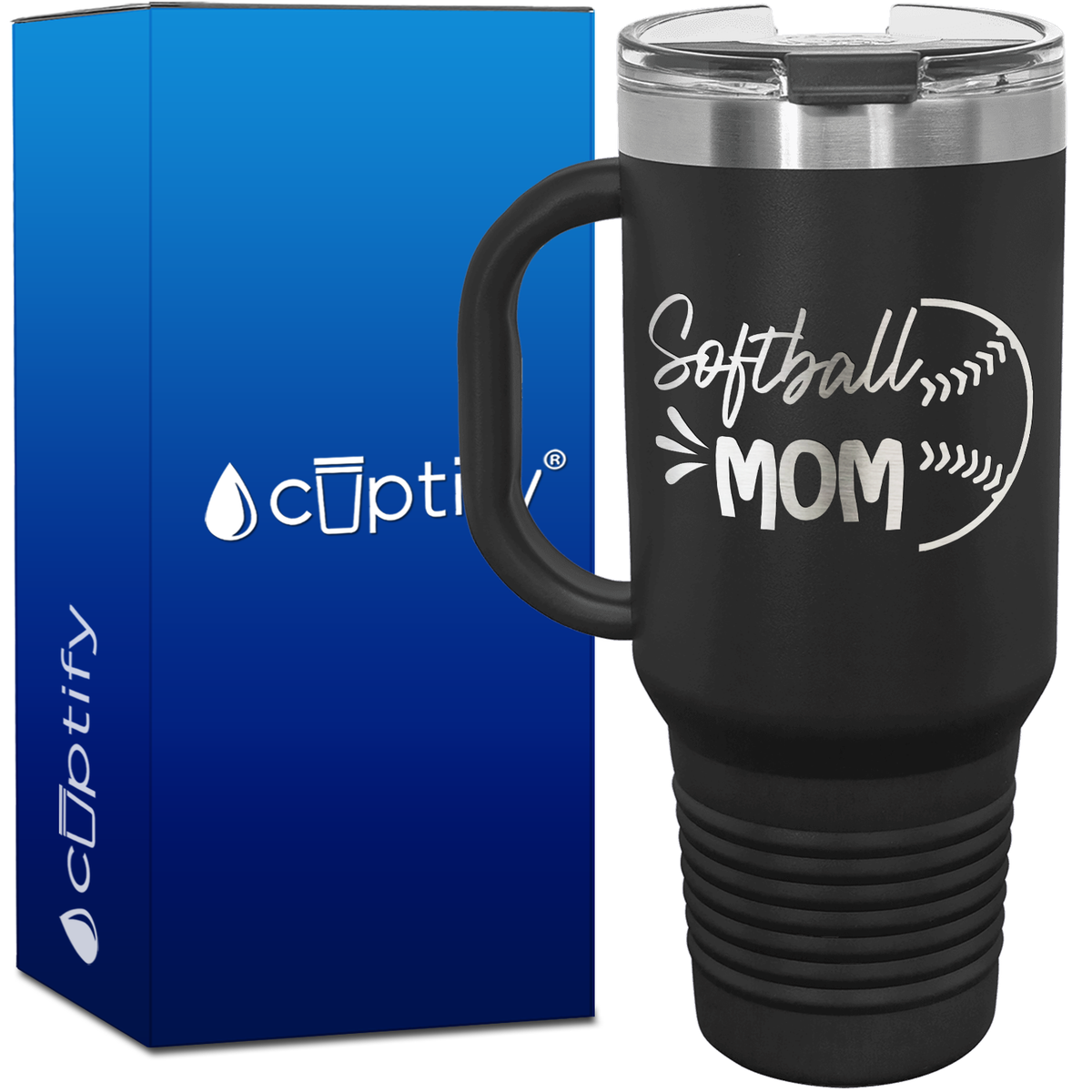 Softball Mom 40oz Softball Travel Mug