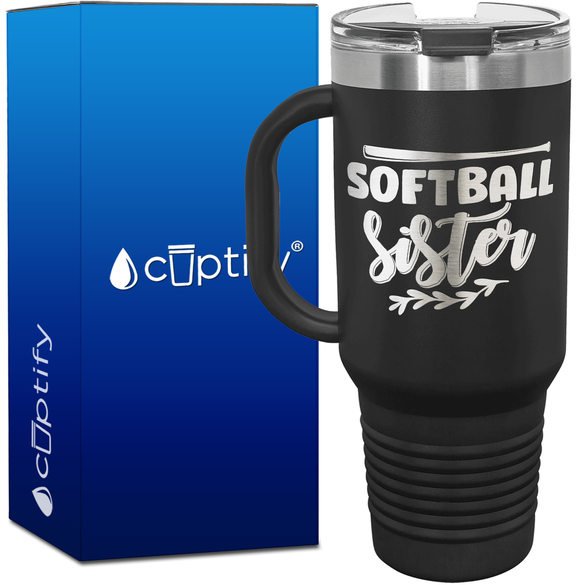 Softball Sister 40oz Softball Travel Mug