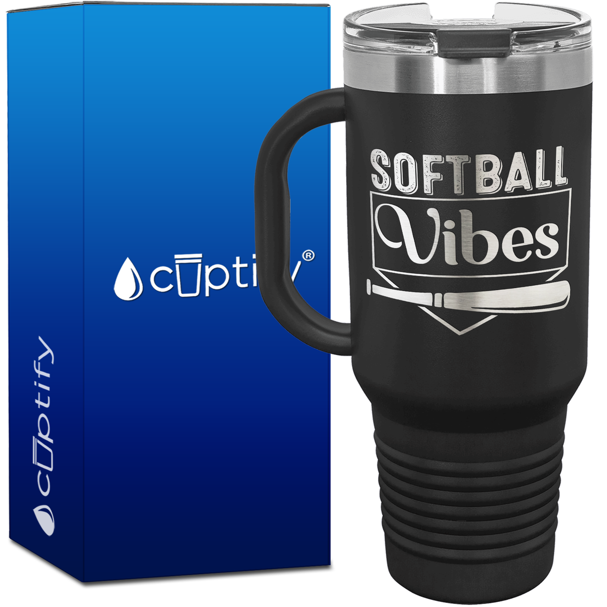 Softball Vibes 40oz Softball Travel Mug
