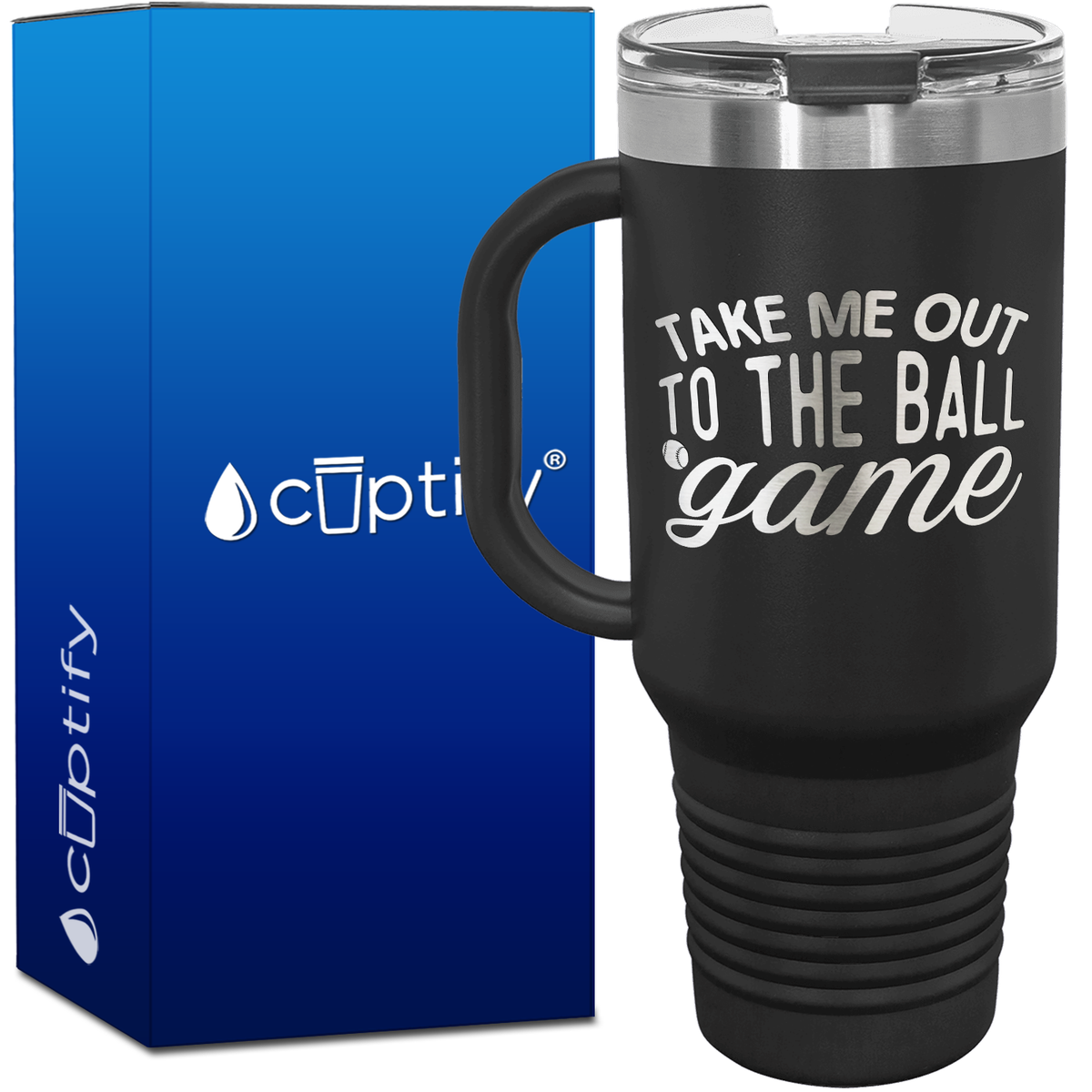 Take Me Out to the Ball Game 40oz Softball Travel Mug
