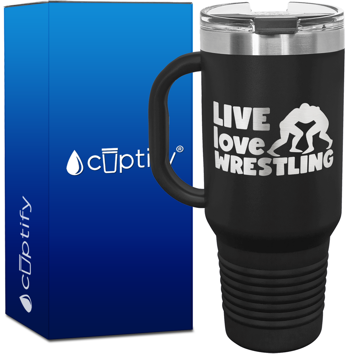 Live Love Wrestling 40oz Travel Mug