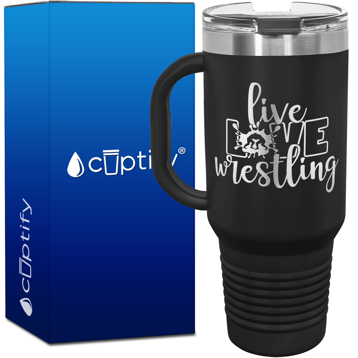 Live Love Wrestling 40oz Travel Mug