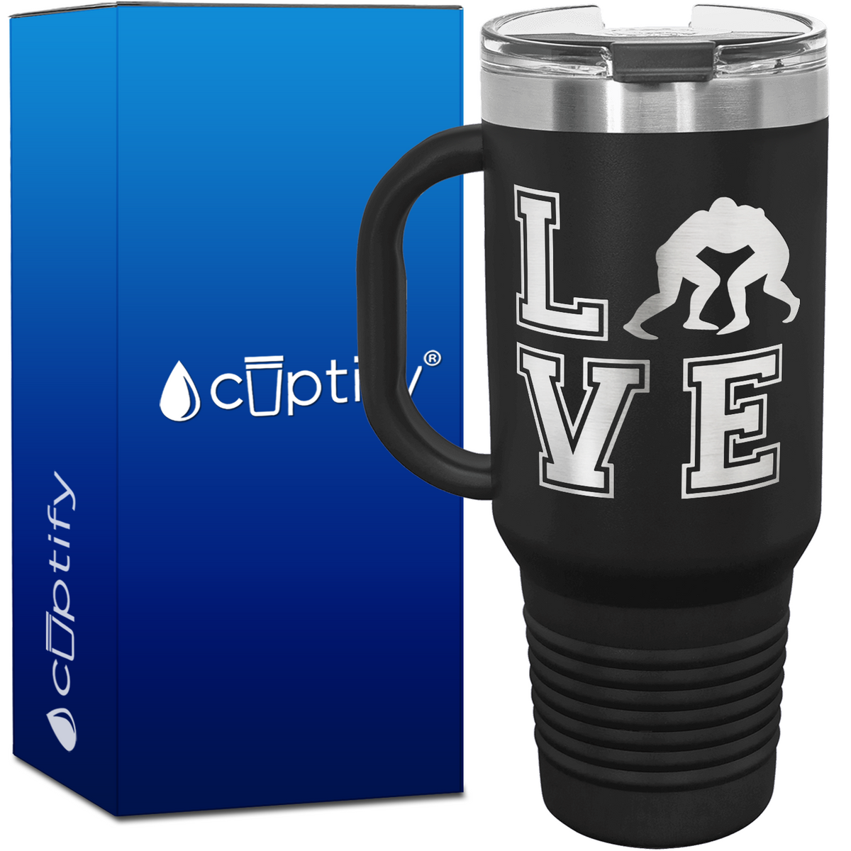 Love Wrestling 40oz Travel Mug